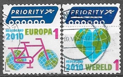 NL serie Europa en buiten Europa Priority 2010, Verzenden, Na 1940, Gestempeld