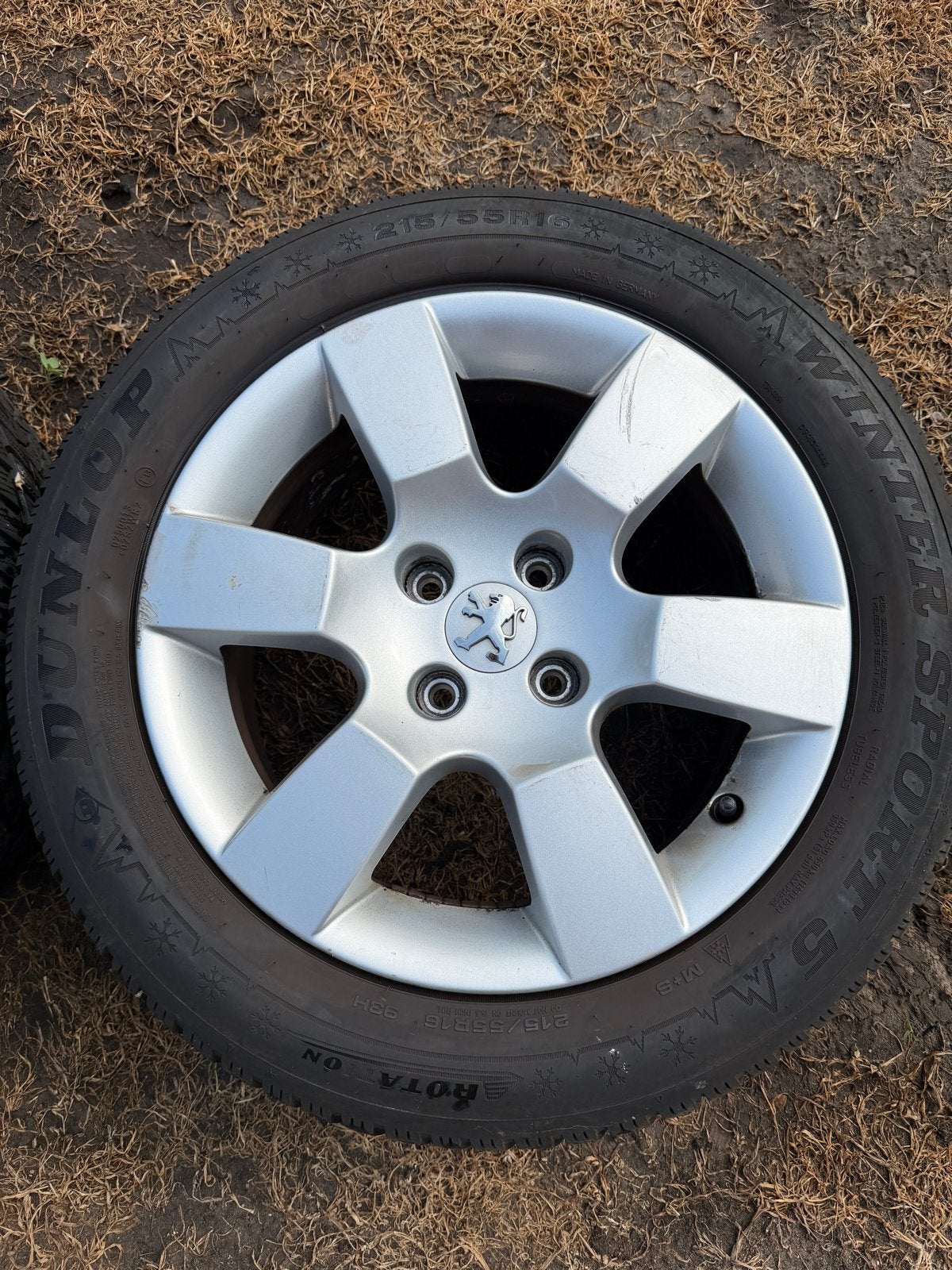 Dunlop Winter Sport 5 M+S winterbanden met alu velgen, Ophalen, 16 inch, Banden en Velgen, Winterbanden
