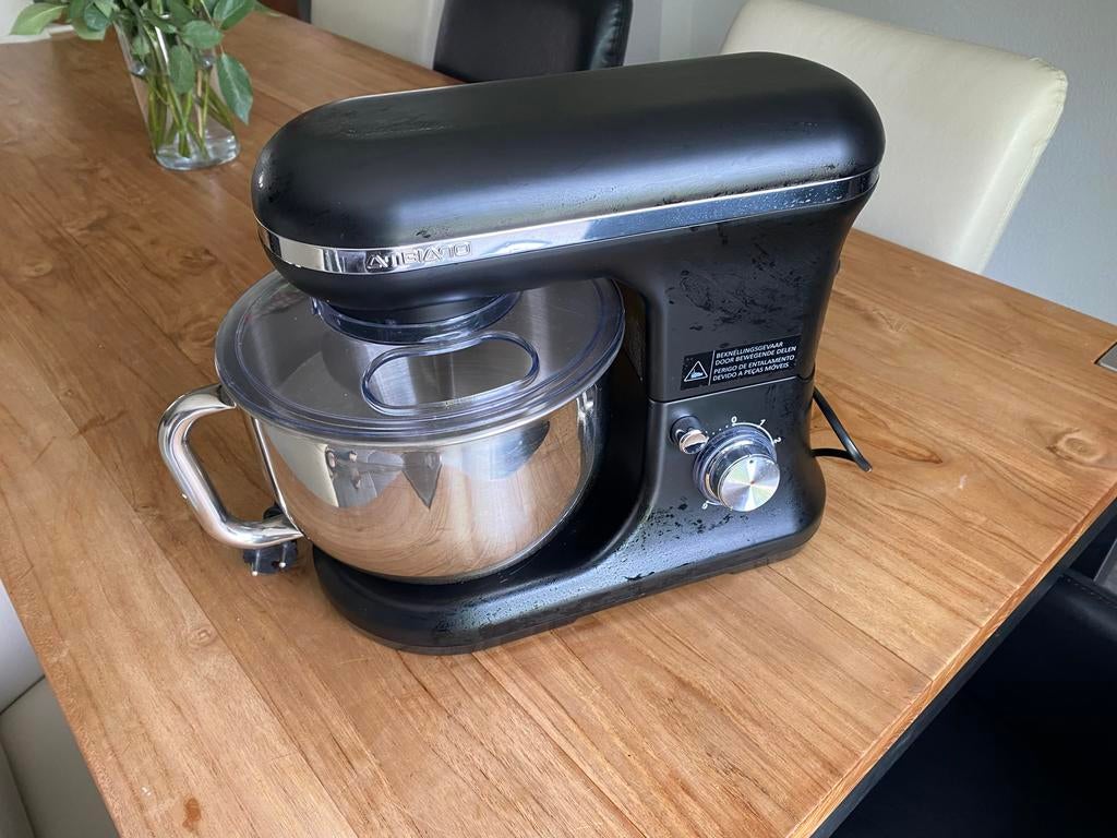 Aigostar Staande Mixer 1000W met RVS Kom - Zwart, 3 tot 4 liter, Ophalen of Verzenden, Nieuw, 3 snelheden of meer