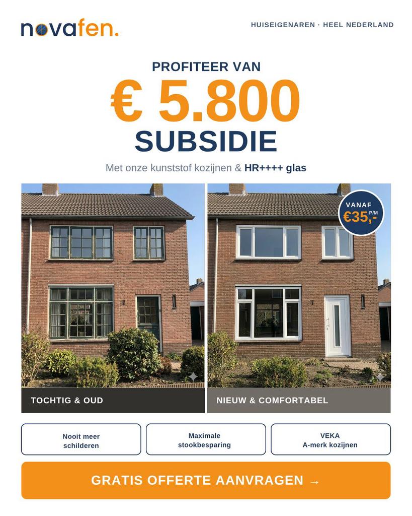 Kunststof Kozijnen op maat snelle levering BESTE DEALS ! NL, Gevelraam of Ruit, Gebruikt, Dubbelglas, 160 cm of meer