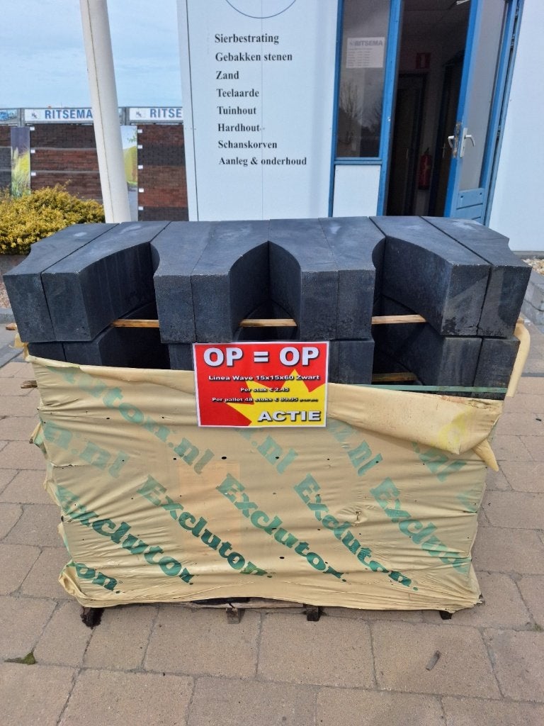 linea Wave 15x15x60 Zwart, Tuin en Terras, Ophalen, Biels, Nieuw, Minder dan 25 cm