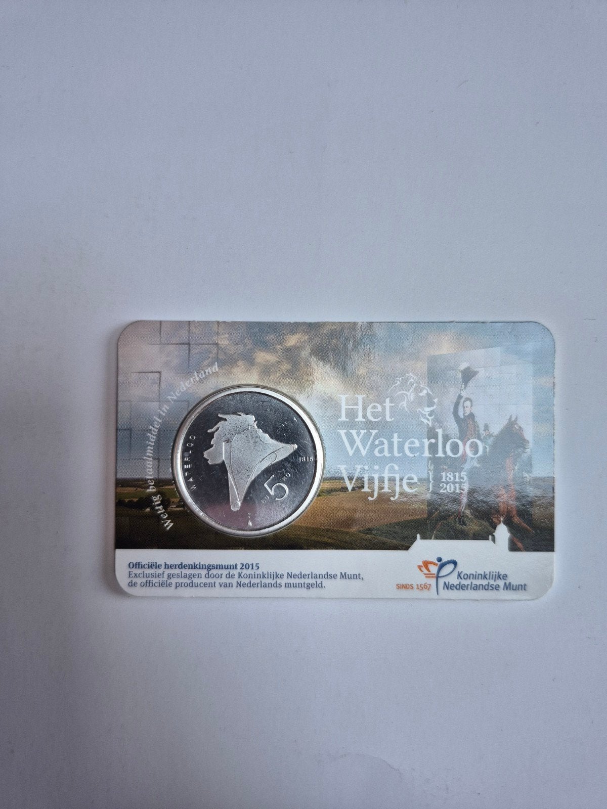 Zwaar verzilverde 5 euro munt - Het Waterloo Vijfje, Koningin Beatrix, Zilver, Euro's, Ophalen of Verzenden