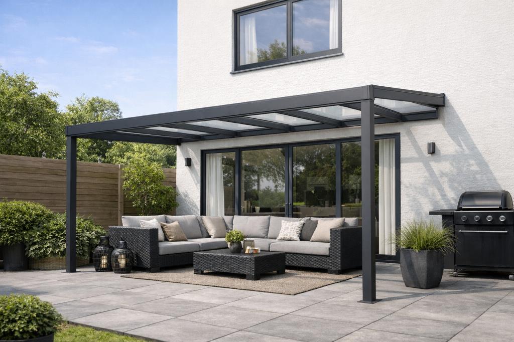 Profiline veranda 400x330 cm incl zonwering en ledspots SALE, Ophalen, Zo goed als nieuw, Veranda