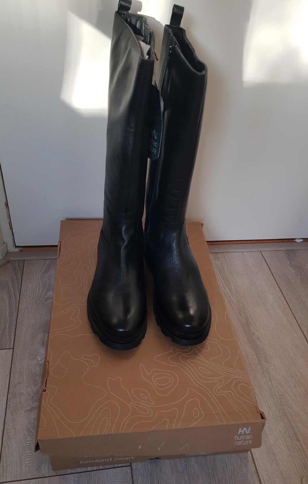 Human Nature Eemland laarzen 41 zwart leder nieuw!, Hoge laarzen, Zwart, Nieuw, Ophalen of Verzenden