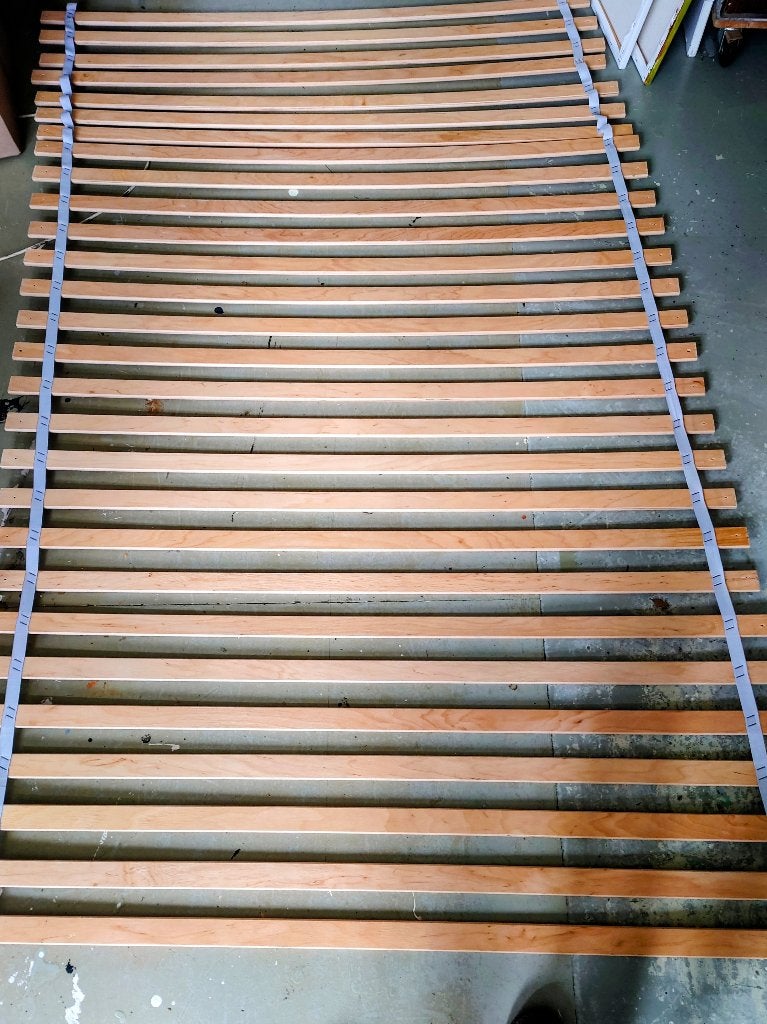 Lattenbodem, Ophalen, Beige, 190 cm of minder, Zo goed als nieuw