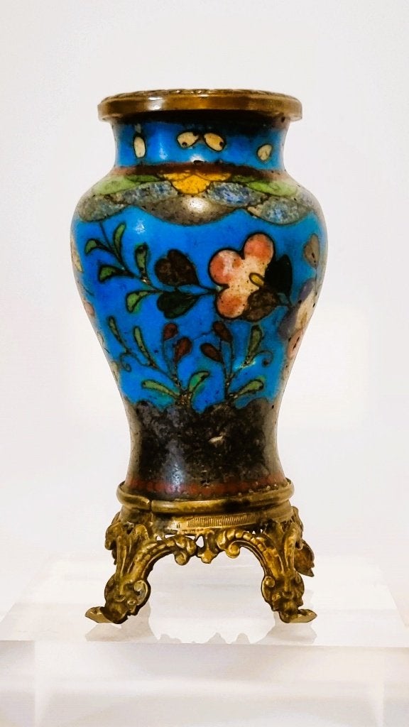 Antiek emaille vaasje., Ophalen of Verzenden