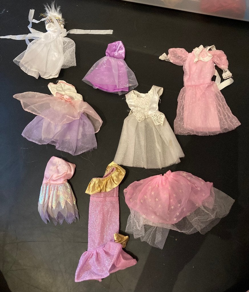 Vintage feeën prinses Barbie jurken Fleur Sindy tutu tulle, Ophalen of Verzenden, Zo goed als nieuw, Kleertjes