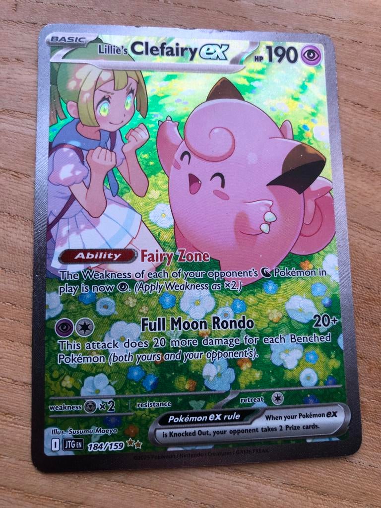 Lillie's Clefairy ex Pokémon kaart 184/159, Ophalen, Gebruikt, Losse kaart