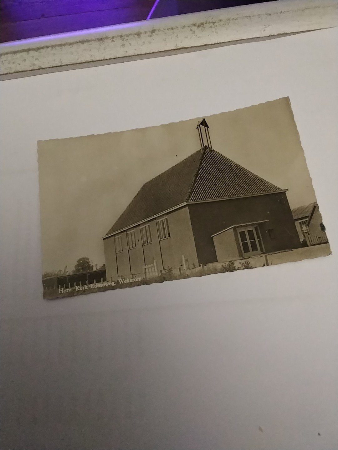 Oude Ansichtkaart: Herv. Kerk Edeseweg, Wekerom, Verzamelen, Ophalen of Verzenden, 1920 tot 1940, Ongelopen, Gelderland