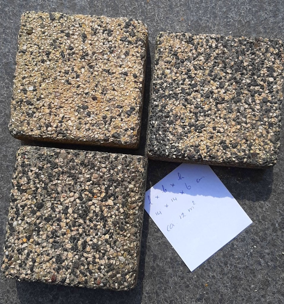 MBI betonsteen geocolor bestrating klinkers stenen 14x14x6cm, Ophalen, Gebruikt, Klinkers, 10 m² of meer