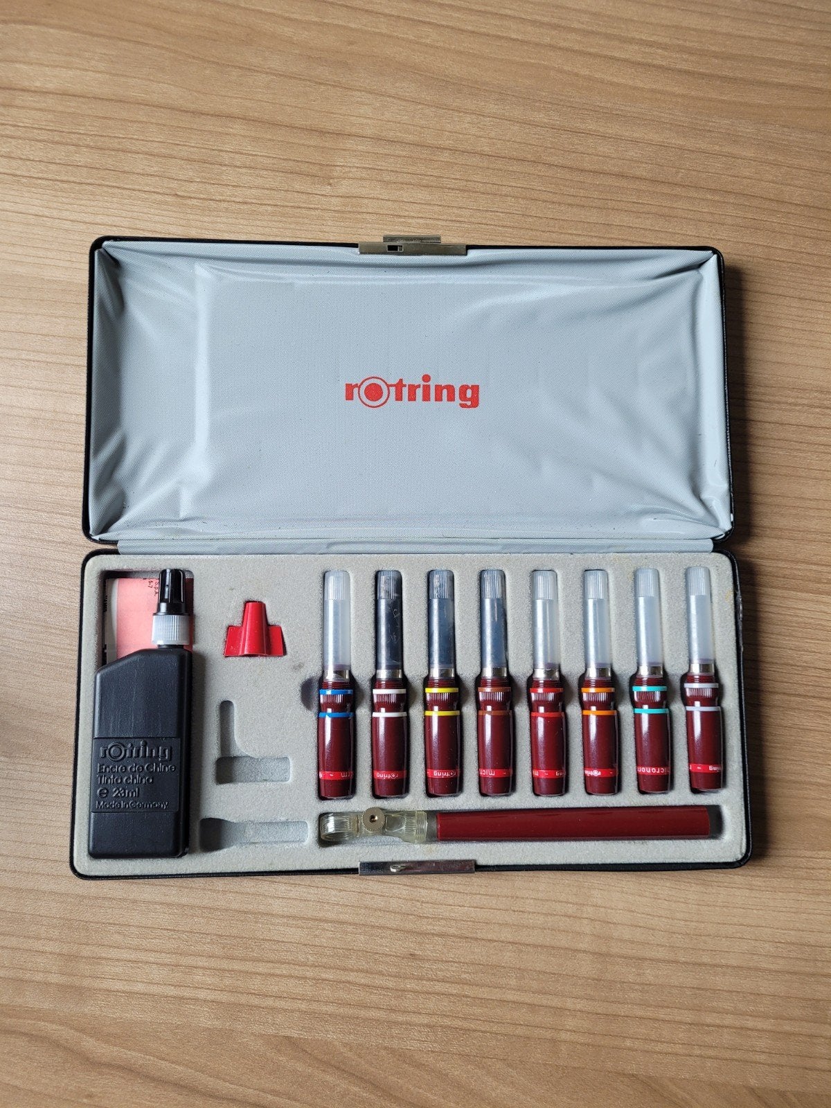 Rotring Isograph Tekenpennenset in Etui, Ophalen of Verzenden, Gebruikt, Potlood of Stift