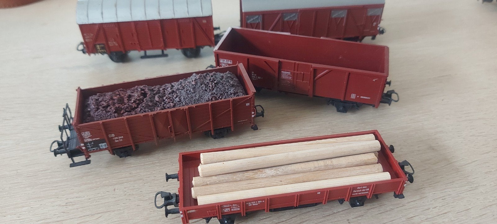 5 Märklin DB goederenwagens., Wisselstroom, Wagon, Ophalen of Verzenden, Zo goed als nieuw