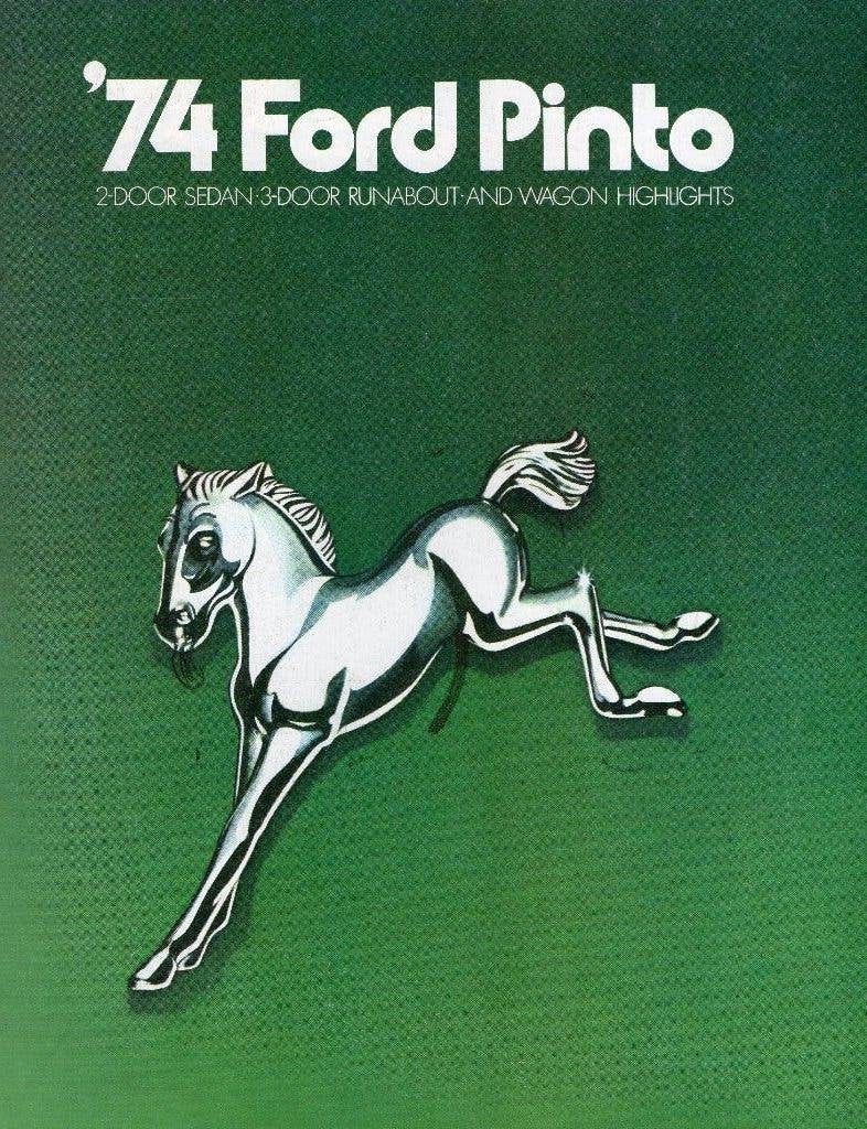 Autofolder Ford Pinto 1974, Ophalen of Verzenden, Gelezen, Ford