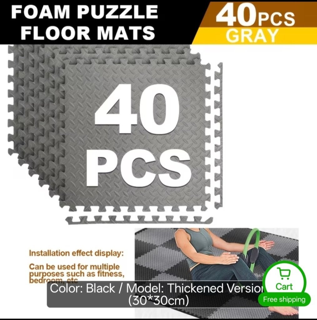 5 * 40 (dus 200) Puzzelmat / Fitnessmat – 30x30 cm – grijs, Ophalen, Nieuw, Fitnessmat
