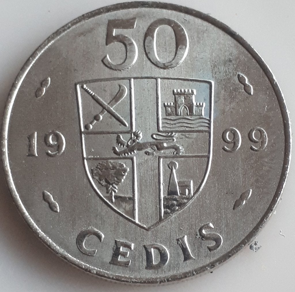 GHANA :SUPERMOOIE 50 CEDIS 1999 KM 3a Br.UNC, Ophalen of Verzenden, Overige landen, Losse munt