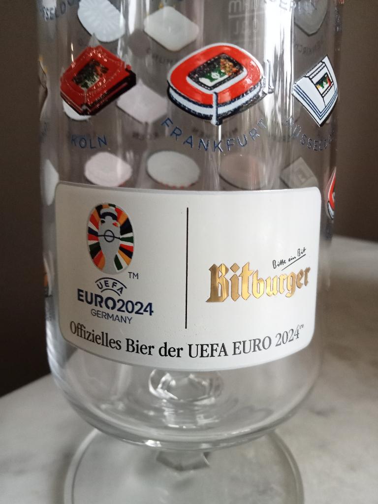 Bitburger Bierglas UEFA EURO 2024  limited edition, Ophalen of Verzenden, Zo goed als nieuw, Glas of Glazen, Overige merken