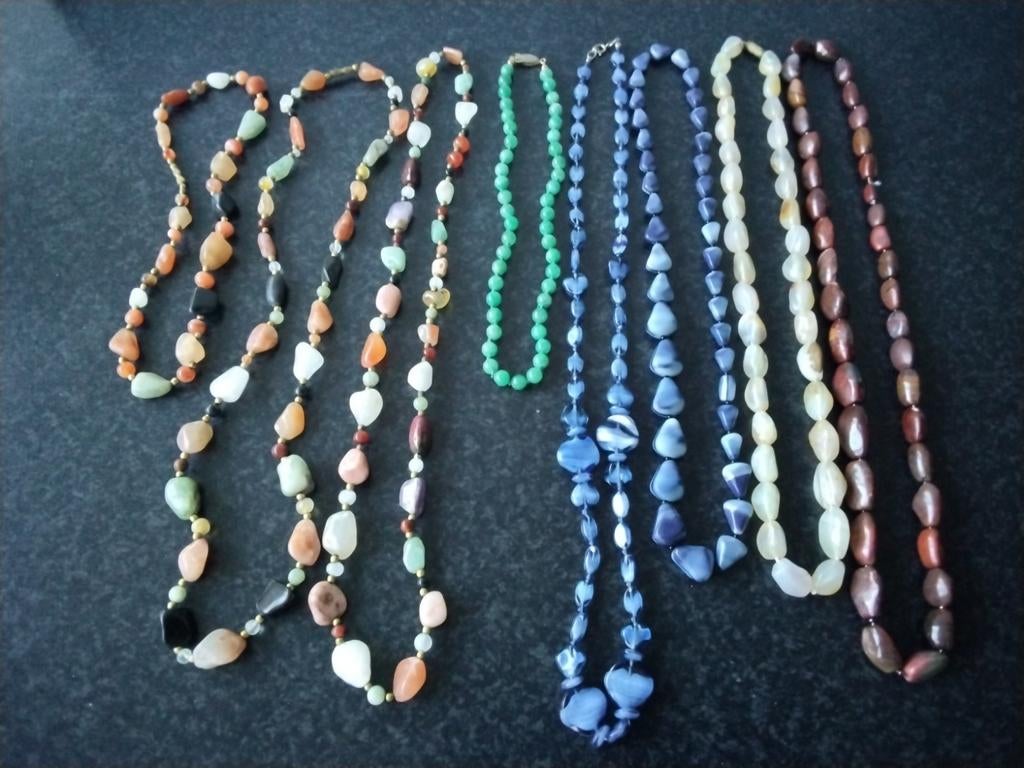 8 halfedelstenen  kettingen, Sieraden, Tassen en Uiterlijk, Kettingen, Ophalen of Verzenden, Overige materialen