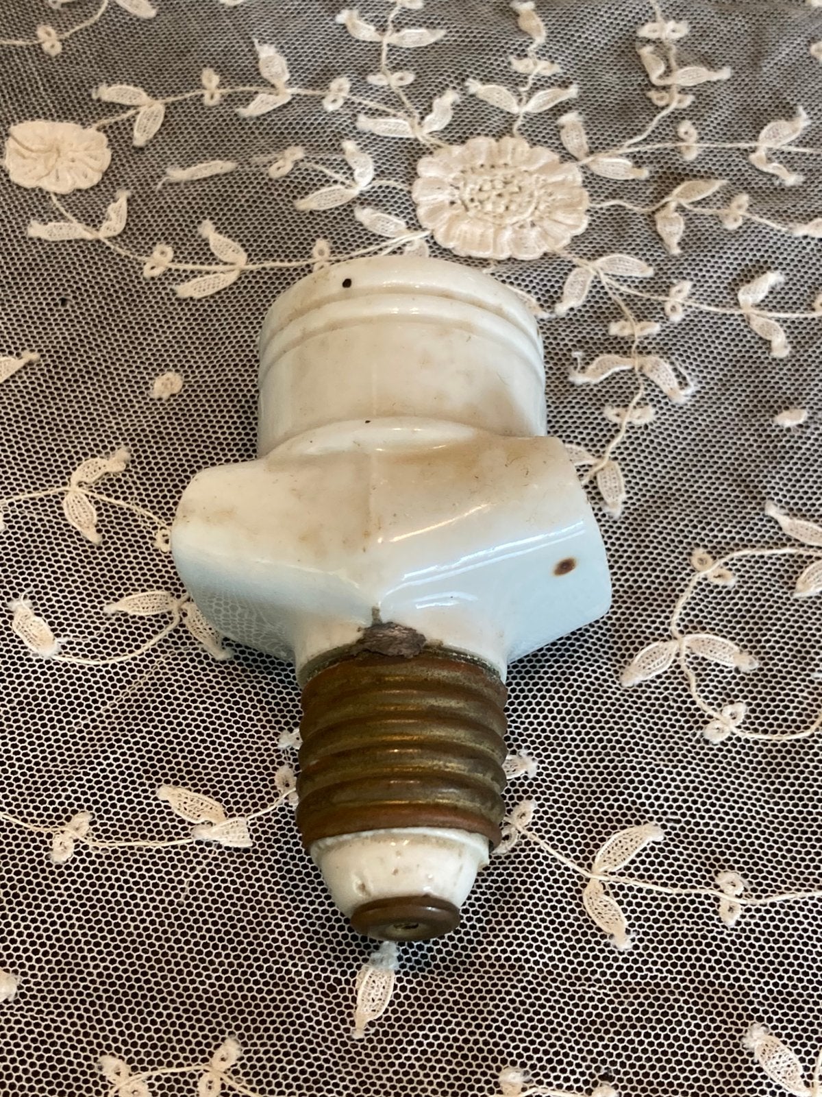 Vintage porseleinen adaptiestuk, fitting (120924), Ophalen of Verzenden