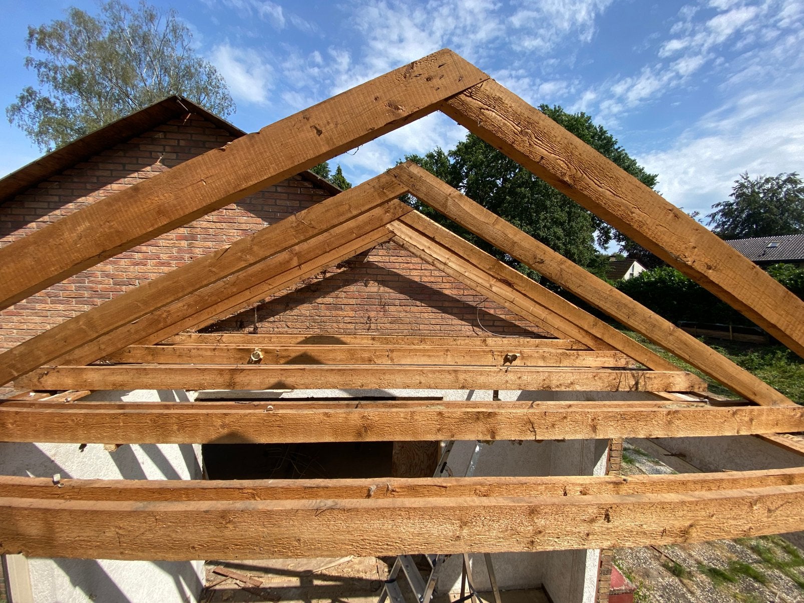 Houten spanten moet weg dit weekend, Tuin en Terras, Palen, Balken en Planken, Zo goed als nieuw, Palen, Minder dan 180 cm, Ophalen of Verzenden