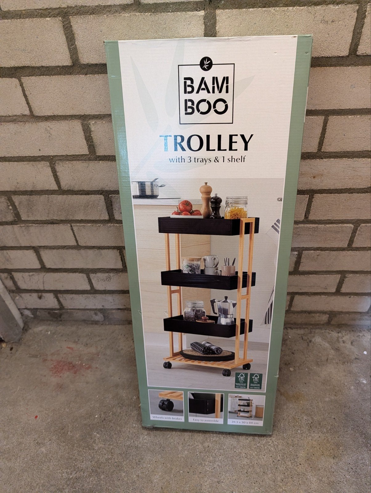 Bamboe trolley, Ophalen, Nieuw
