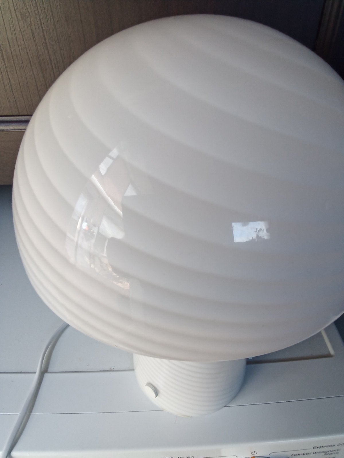 paddestoel lamp melkglas gedraaid  nieuw, Ophalen, E14 (klein), Nieuw, Wit