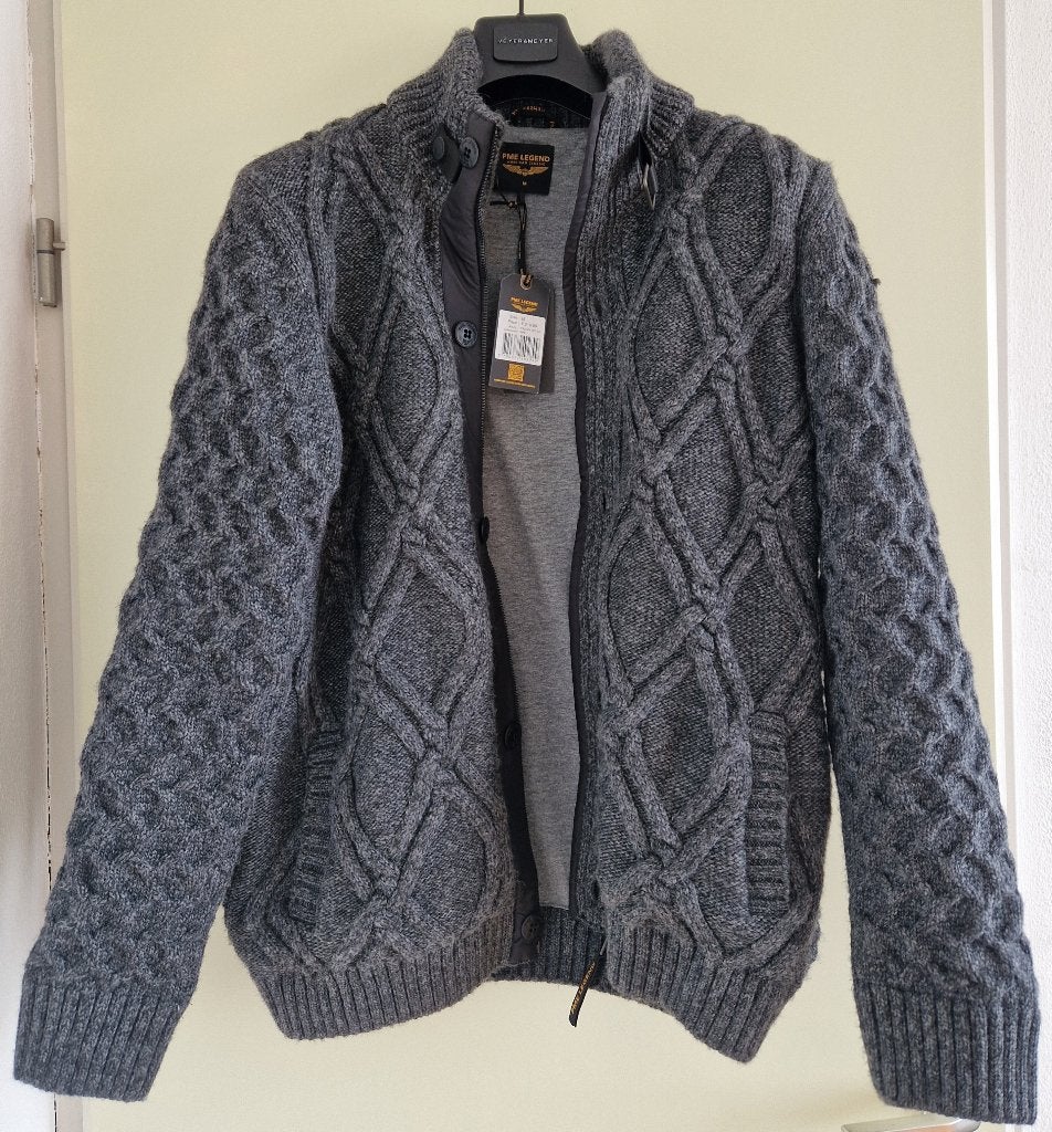 Pme legend knitwear vest kabelmotief donkergrijs maat M, Maat 48/50 (M), Nieuw, Ophalen of Verzenden, Grijs