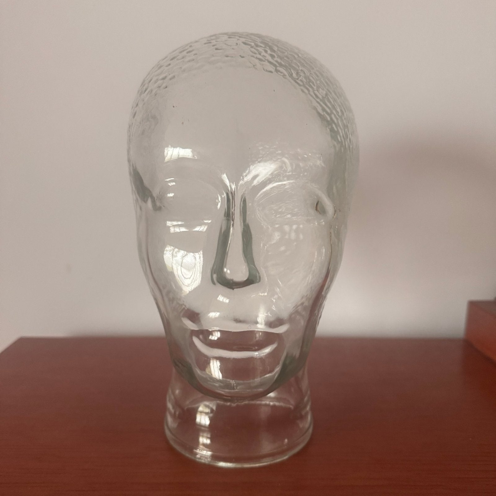 Glazen etalagepop hoofd - Vintage, Ophalen of Verzenden