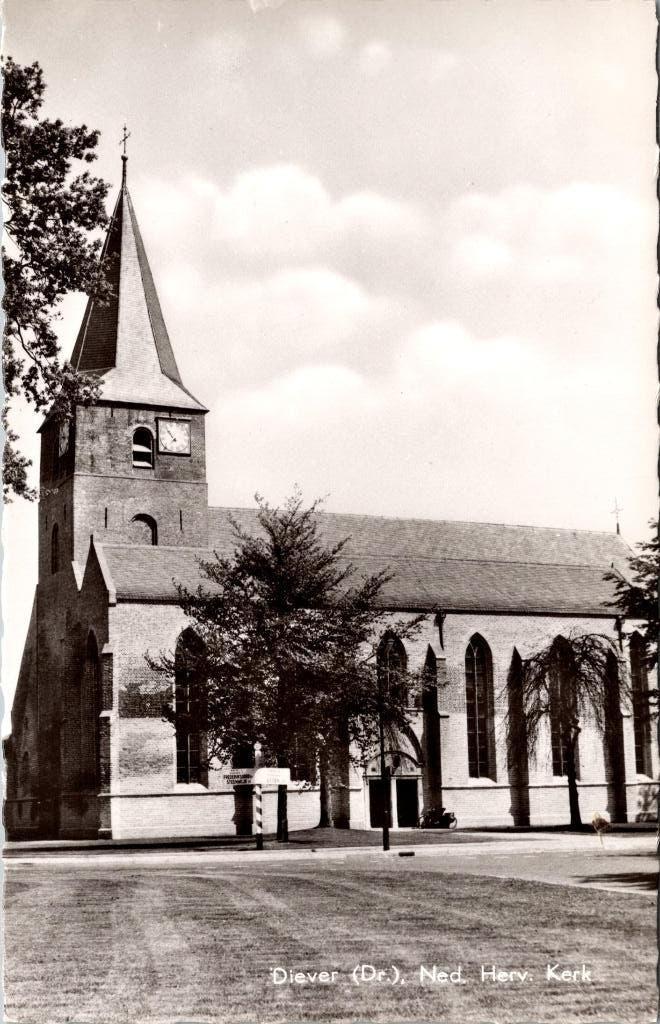 Diever - Ned. Herv. Kerk, Verzenden, 1960 tot 1980, Ongelopen, Drenthe