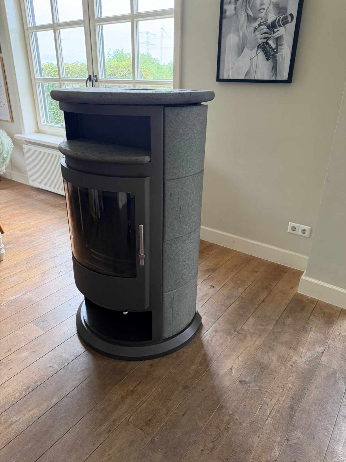 Drooff Varese 7kW Speksteenkachel Houtkachel Vrijstaand, Houtkachel, Ophalen of Verzenden, Zo goed als nieuw, Vrijstaand