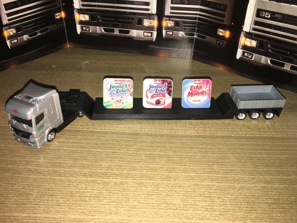 3x HO Volvo F88 Shell Norev + Guy Esso + MB Müller dieplader, Ophalen of Verzenden, Bus of Vrachtwagen, Corgi