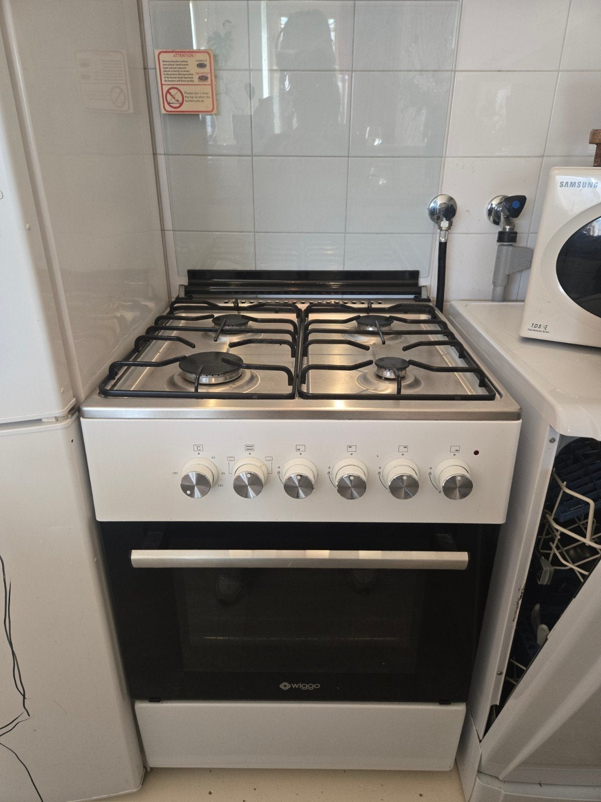 Wiggo Fornuis met Gas Kookplaat en Oven, Ophalen of Verzenden