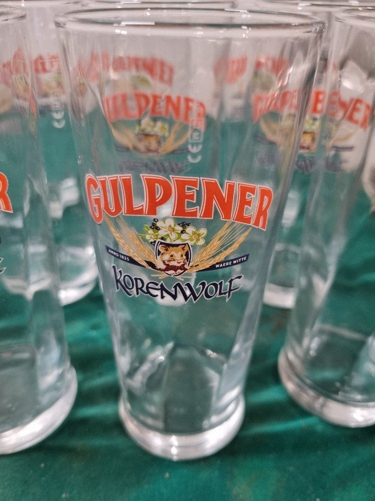 gulpener korenwolf bierglazen 11 stuks, Ophalen of Verzenden, 'T Olde Gre-j, Info@toldegrej.nl, Endepoelstraat 20f Didam