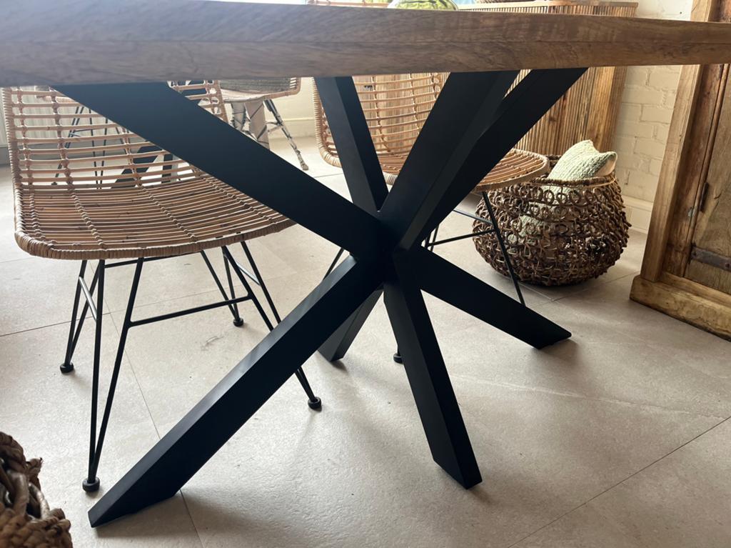 Magazijn leegverkoop eettafel industrieel mangohout matrix, Hout, Nieuw, Ophalen of Verzenden, Info@wkhome.nl