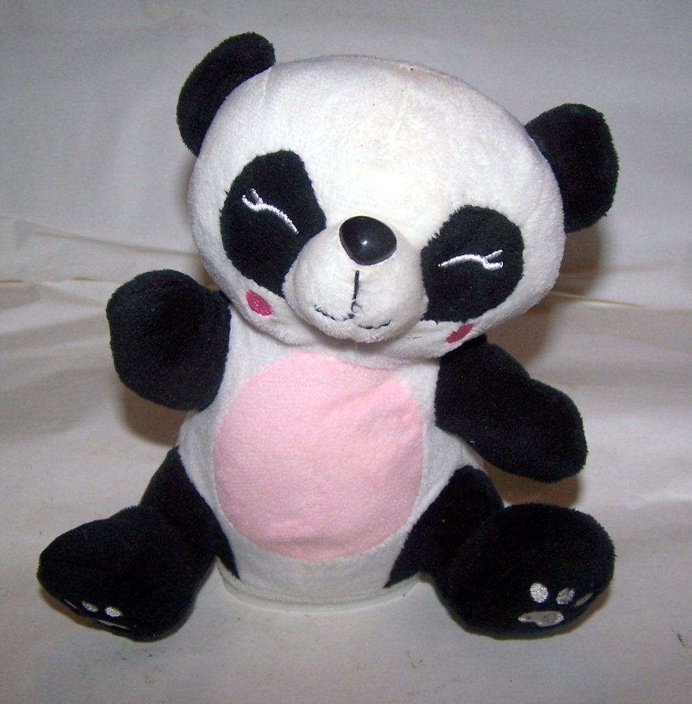 Panda Knuffel, opnamefunctie - Zwart/Wit met Roze Details., Interactief, Overige merken, Overige karakters, Beer