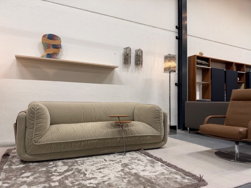 Nieuw Leolux Lunetta 3 zits Bank spazio Beige Design 224, Leolux, Info@leolux.nl, 100 tot 125 cm, Ophalen of Verzenden