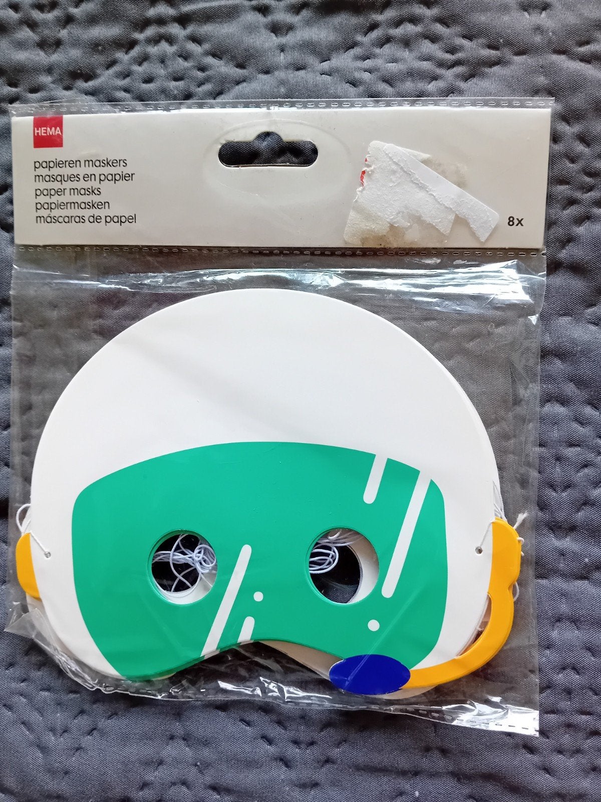 8x Hema Kartonnen Maskers - Nieuw in Verpakking, Ophalen of Verzenden, Nieuw, Feestartikel, Overige