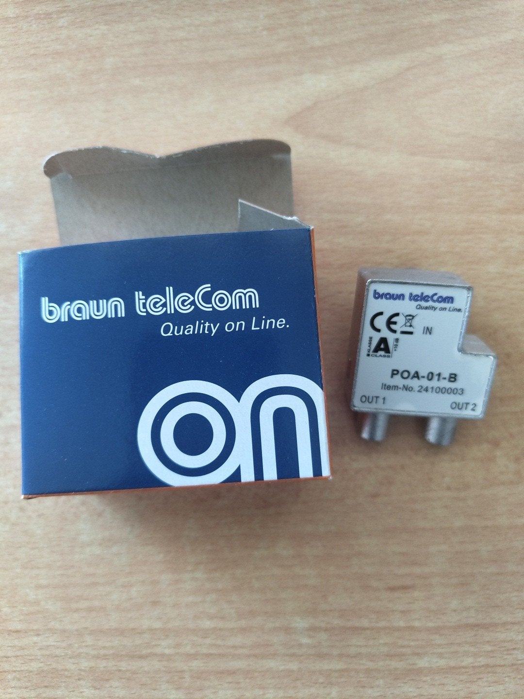 Nieuwe Braun Telecom TV splitter POA 1-B met 2 uitgangen, Ophalen, Nieuw, Overige kabels