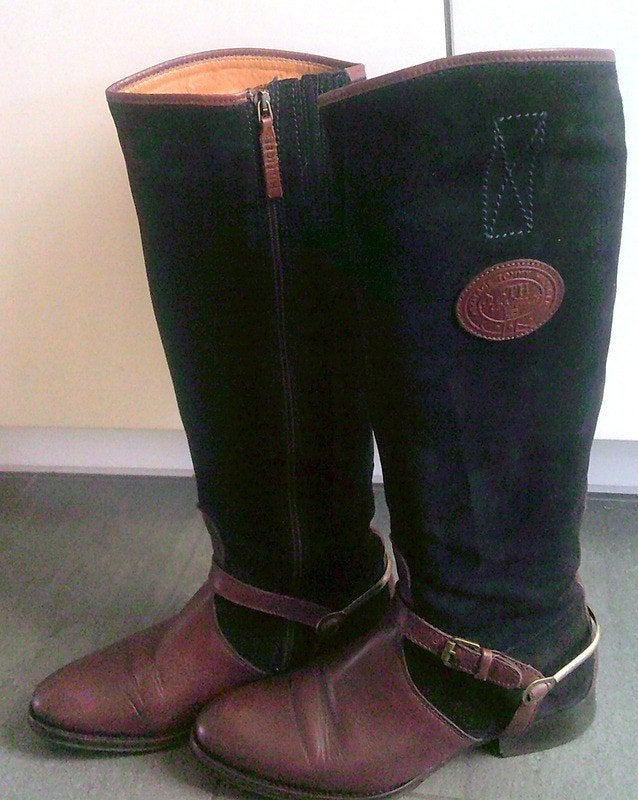 Tommy hilfiger the Heritage hoge laarzen blauw/bruin 39, Hoge laarzen, Overige kleuren, Ophalen of Verzenden, Gedragen
