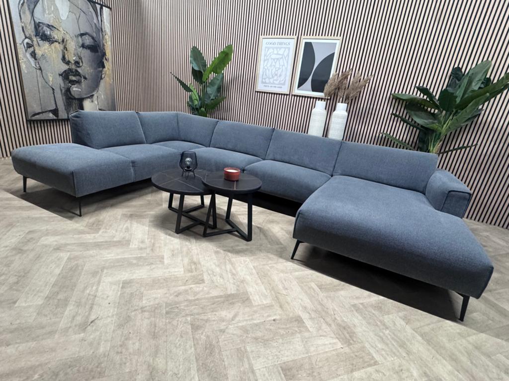 Foto 3 van ZGAN Moderne INhouse U-Bank / Hoekbank - Grijs - 382cm