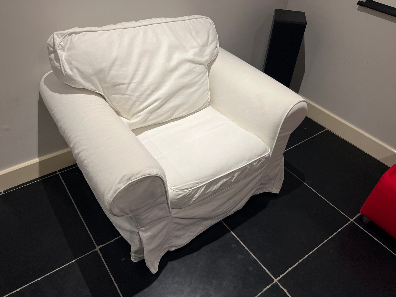 Comfortabele witte Ikea fauteuil, Ophalen of Verzenden, Gebruikt, Stof, 75 tot 100 cm