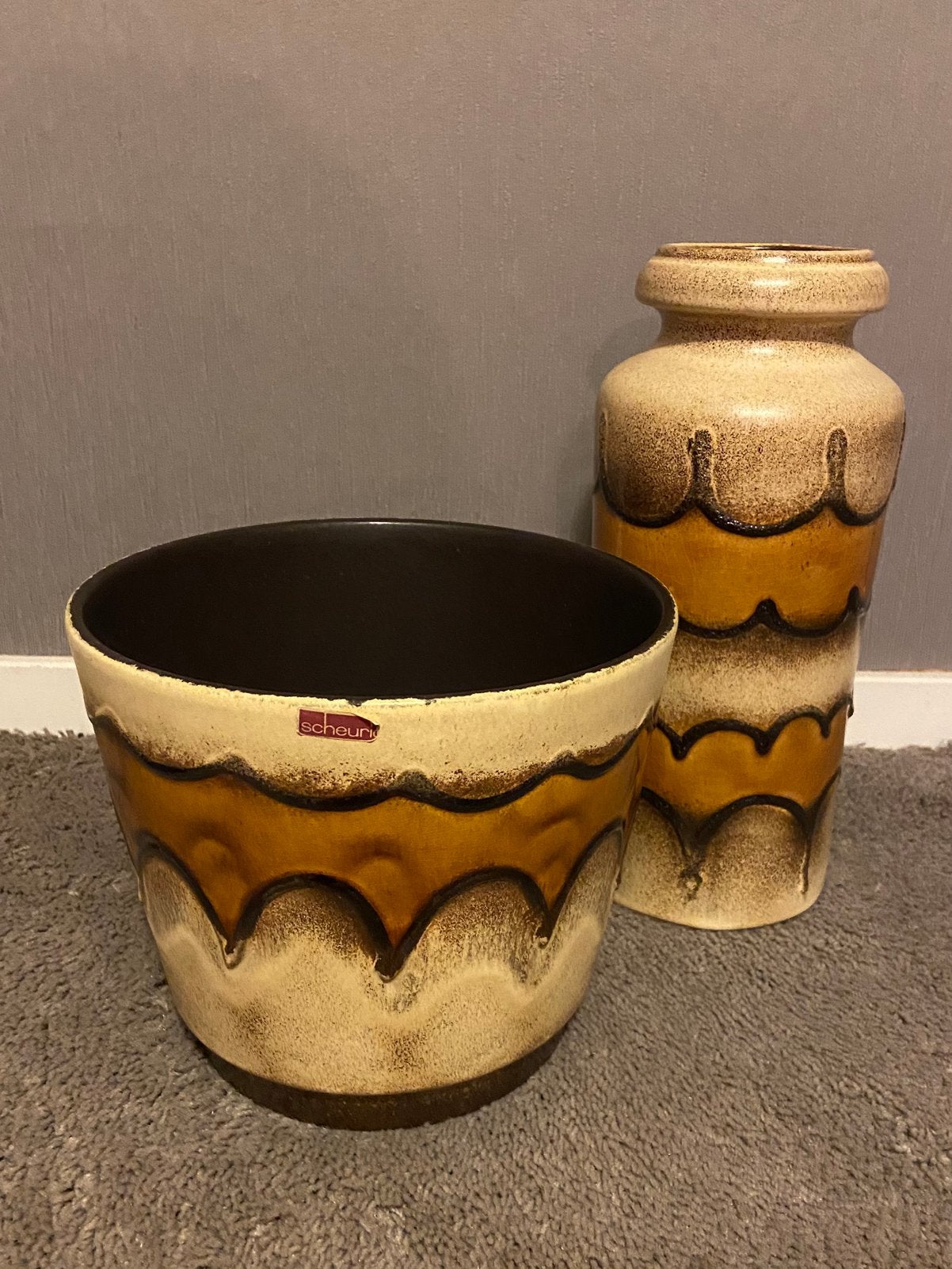 Scheurich keramik west germany bloempot en vaas, Antiek en Kunst, Antiek | Keramiek en Aardewerk, Ophalen of Verzenden