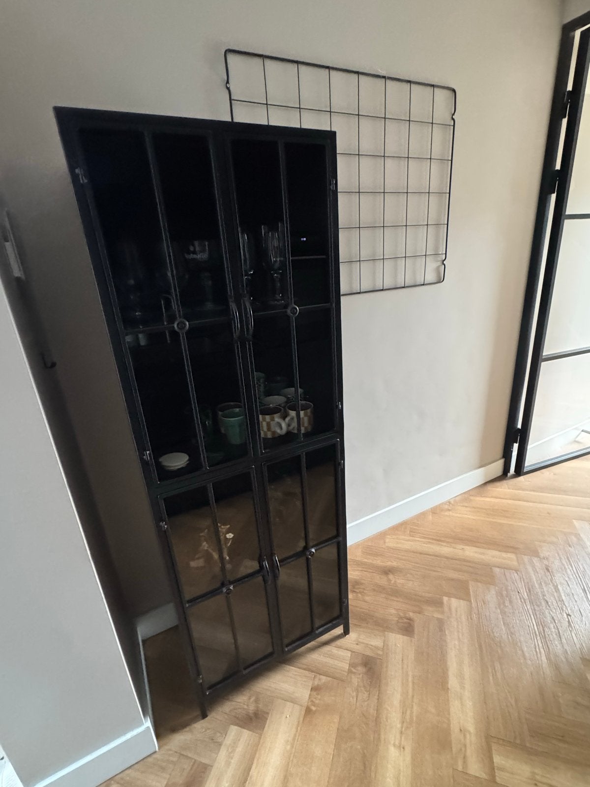 PTMD Kast Cave Zwart - 60x40.5x171cm vitrinekast, Ophalen, 50 tot 100 cm, Zo goed als nieuw, Metaal