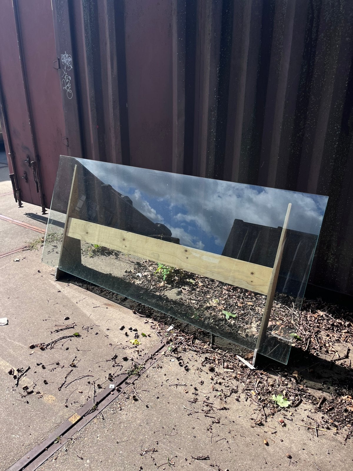 Glasplaat eettafel 210 x 90 8mm, Huis en Inrichting, Ophalen, Gebruikt, 200 cm of meer, 50 tot 100 cm