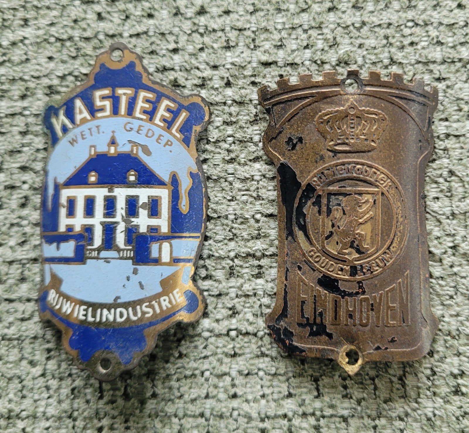 2 x Oud Balhoofd Plaatje / Kasteel / Gouden Leeuw Eindhoven, Ophalen of Verzenden, Gebruikt
