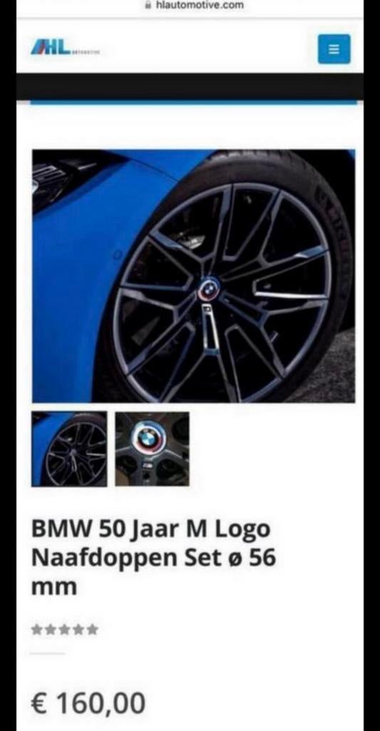 ORGINEEL OEM BMW 50 Jaar M Logo Naafdoppen Set o 56 mm NIEUW, Ophalen of Verzenden