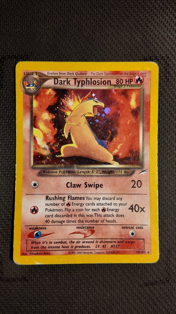 Dark Typhlosion 10 Neo Destiny | Pokemon kaart, Ophalen, Zo goed als nieuw, Losse kaart, Foil