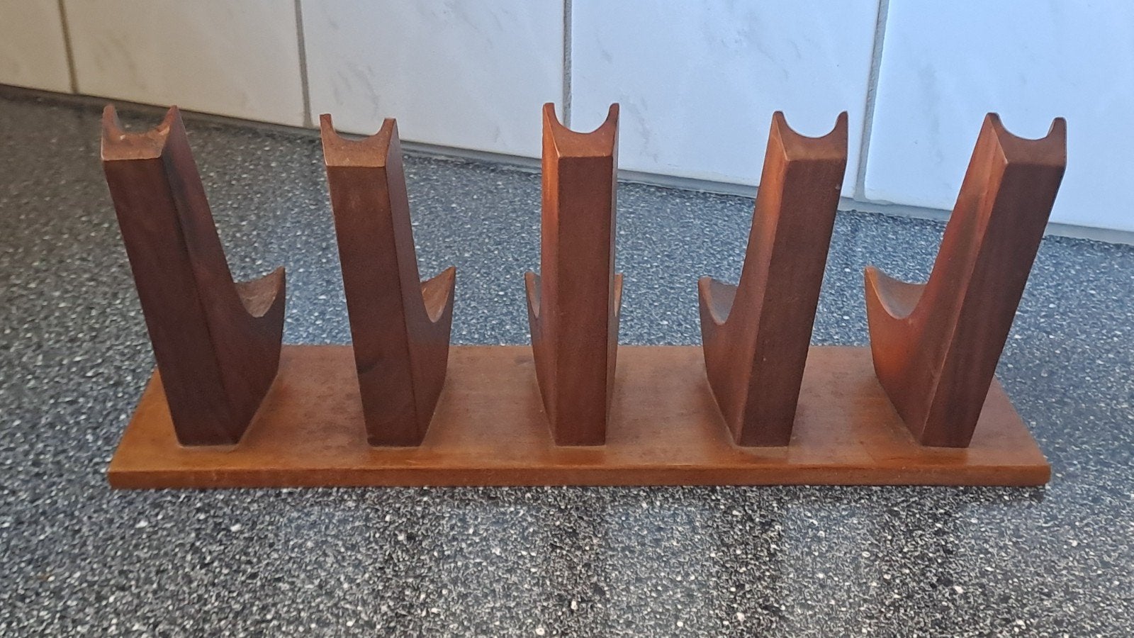 Vintage houten pijpenrek voor 5 pijpen, Ophalen of Verzenden