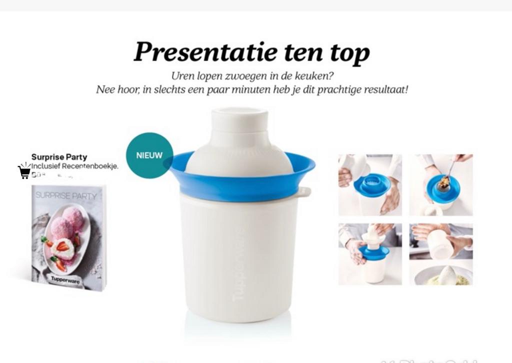 Tupperware Surprise Party IJs- en Snackmaker NIEUW, Verzenden, Nieuw, Wit, Overige typen