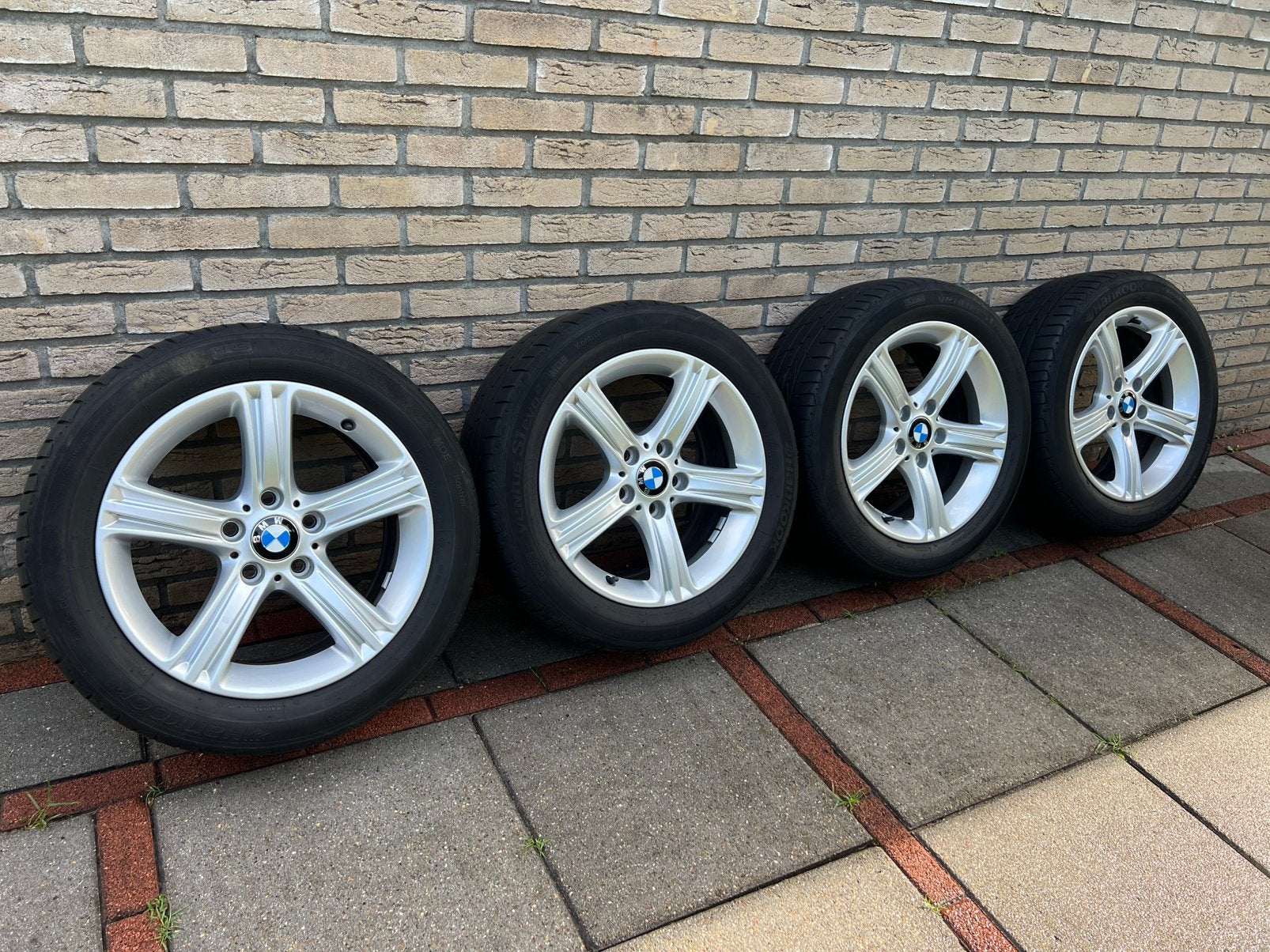 17 inch ORG BMW velgen met zomerbanden 5x120, Auto-onderdelen, Banden en Velgen, Ophalen, Velg(en), 17 inch, Zomerbanden