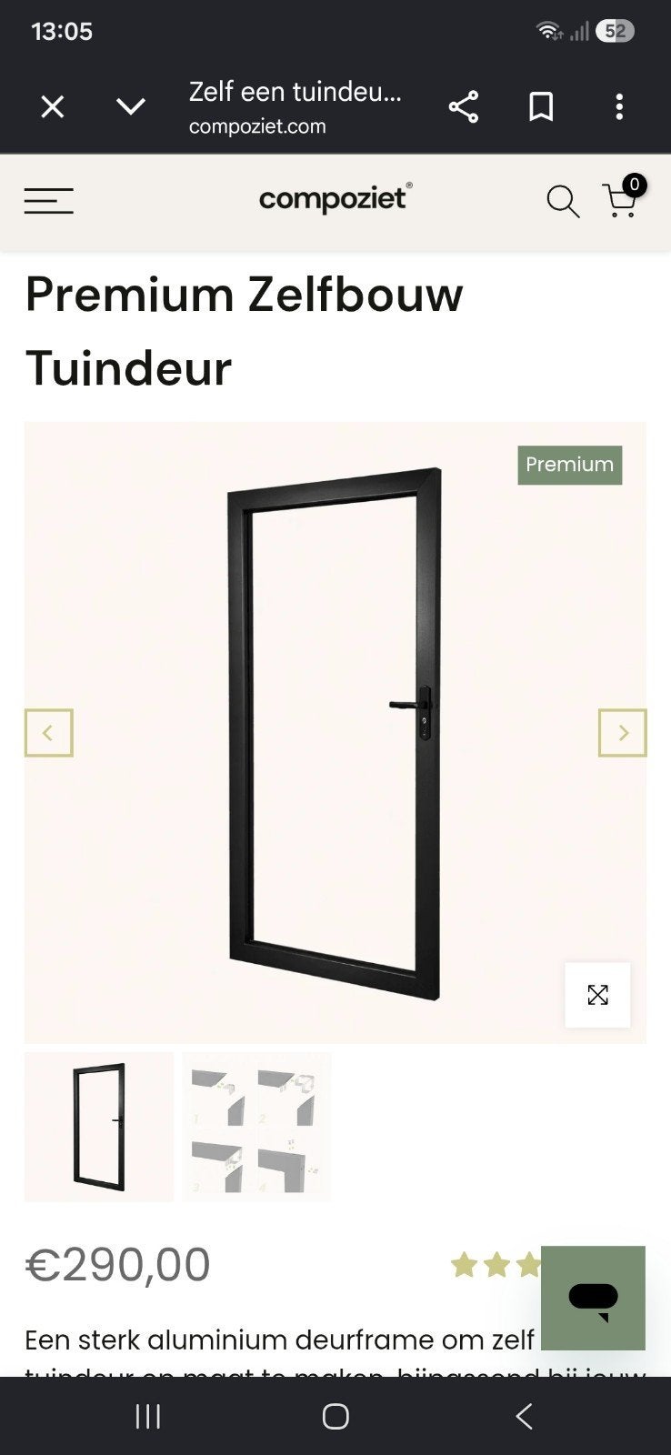 Premium Zelfbouw Tuindeur - Aluminium Deurframe, Ophalen, Nieuw